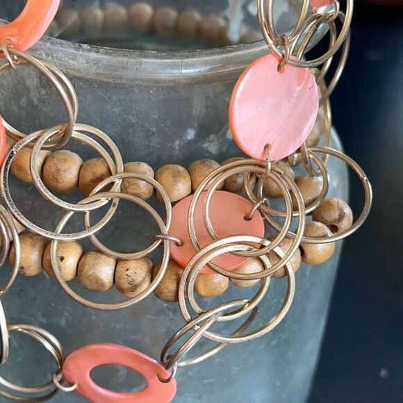 Loft Necklace Layered Coral & Gold  $18ea or Bundle3/$30 - Picture 3 of 8